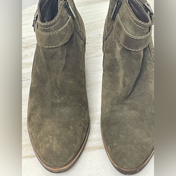 Aquatalia boots ankle suede green sz 8.5 Fanny with buckle - Picture 3 of 9